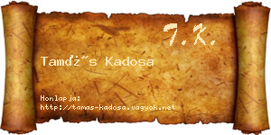 Tamás Kadosa névjegykártya